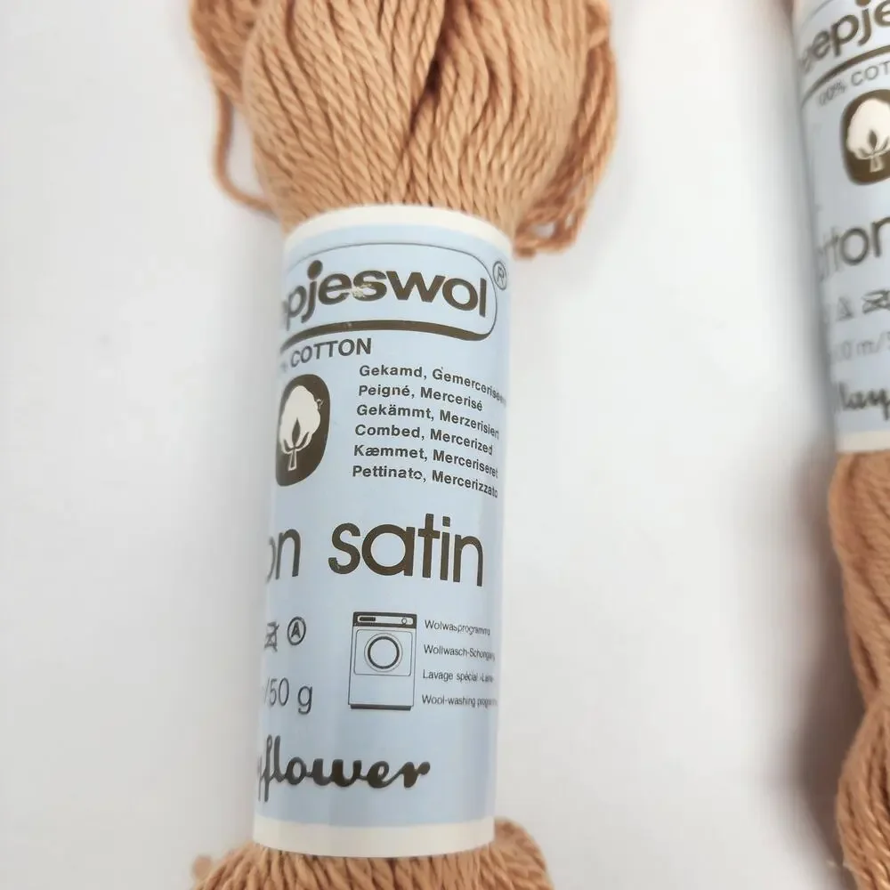 5 Hanks Vintage Scheepjeswol 687 100% Cotton Satin Yarn Mayflower 100M/50g Ea.